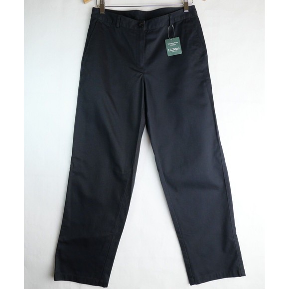 L.L. Bean Favorite Fit Womens 6 Navy Bayside Wrinkle Free Cotton Trouser Pant - Picture 1 of 12
